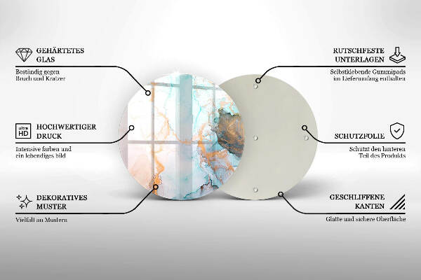 Posavaso de vidrio para velas funerarias Mármol abstracto