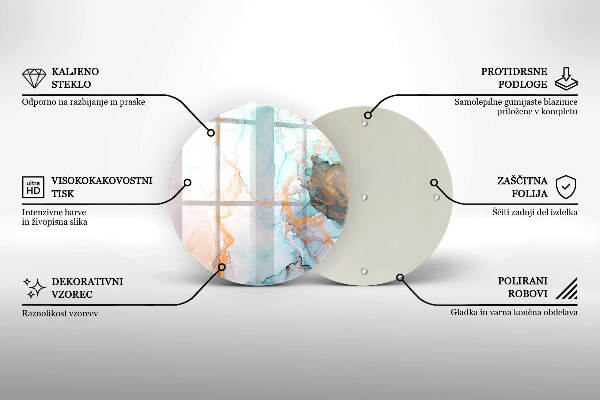 Posavaso de vidrio para velas funerarias Mármol abstracto