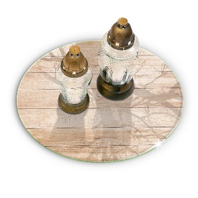 Posavaso de vidrio para velas Tablas de madera