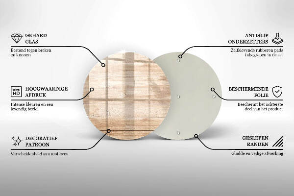 Posavaso de vidrio para velas Tablas de madera
