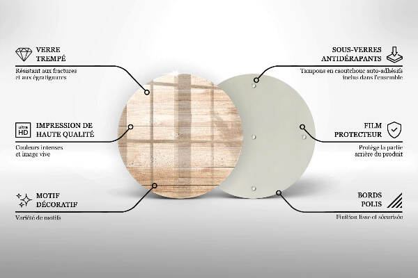 Posavaso de vidrio para velas Tablas de madera