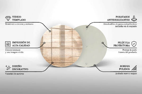 Posavaso de vidrio para velas Tablas de madera