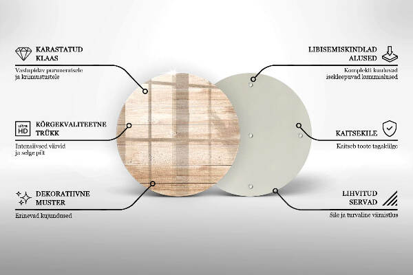 Posavaso de vidrio para velas Tablas de madera