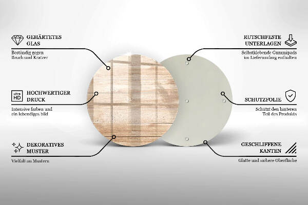 Posavaso de vidrio para velas Tablas de madera