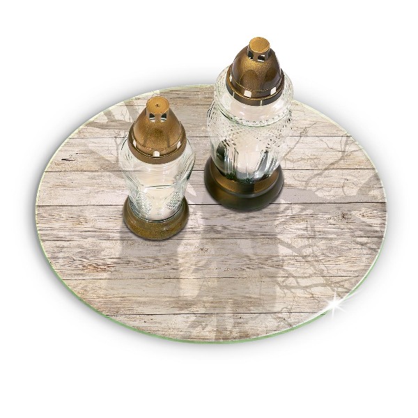 Posavaso de vidrio para velas Tablas de madera