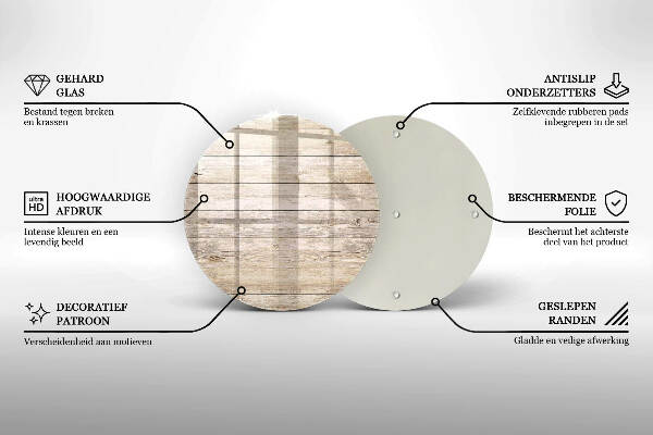 Posavaso de vidrio para velas Tablas de madera