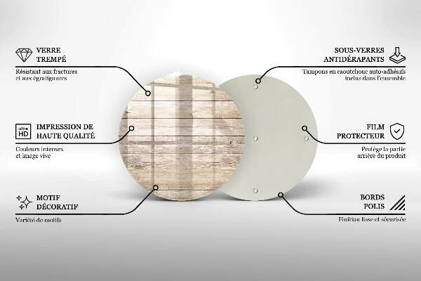 Posavaso de vidrio para velas Tablas de madera