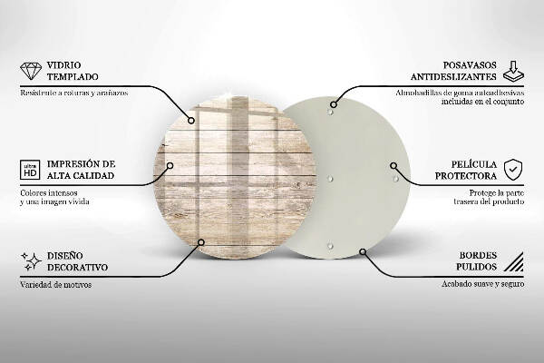 Posavaso de vidrio para velas Tablas de madera