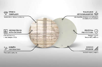 Posavaso de vidrio para velas Tablas de madera