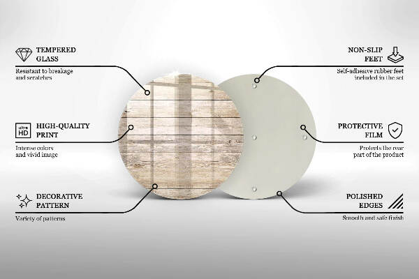 Posavaso de vidrio para velas Tablas de madera