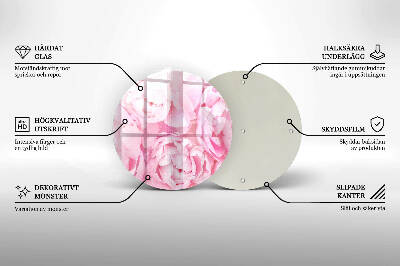 Posavaso de vidrio para velas funerarias Peonías delicadas