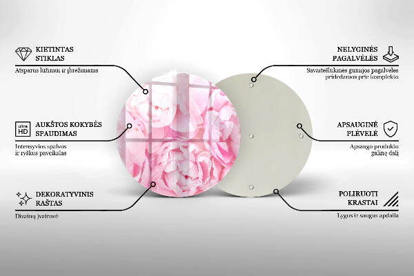Posavaso de vidrio para velas funerarias Peonías delicadas