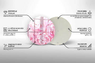 Posavaso de vidrio para velas funerarias Peonías delicadas