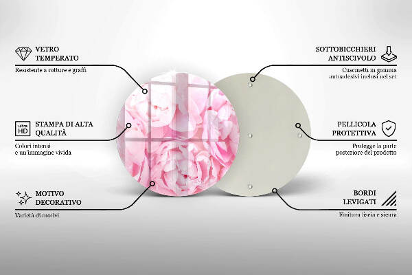 Posavaso de vidrio para velas funerarias Peonías delicadas