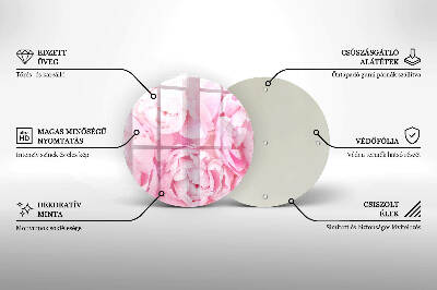 Posavaso de vidrio para velas funerarias Peonías delicadas