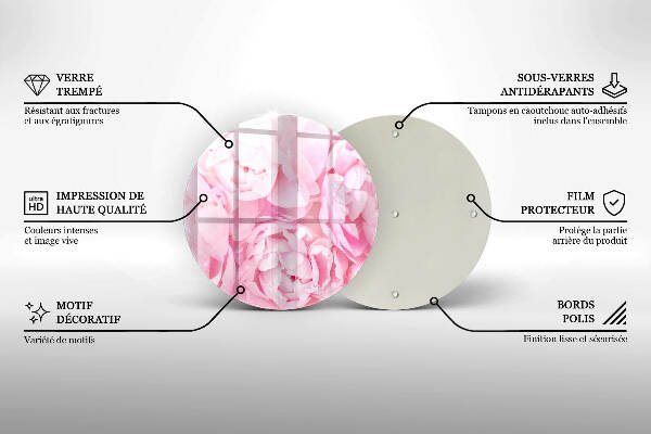 Posavaso de vidrio para velas funerarias Peonías delicadas