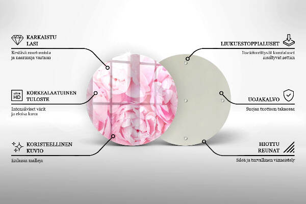 Posavaso de vidrio para velas funerarias Peonías delicadas