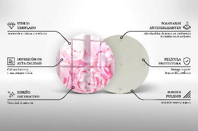 Posavaso de vidrio para velas funerarias Peonías delicadas