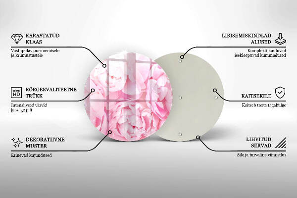Posavaso de vidrio para velas funerarias Peonías delicadas