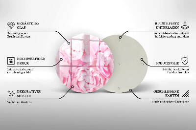 Posavaso de vidrio para velas funerarias Peonías delicadas