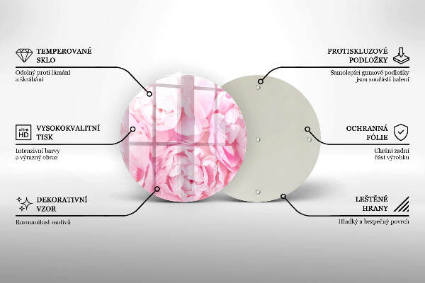 Posavaso de vidrio para velas funerarias Peonías delicadas