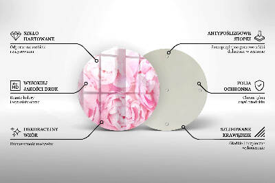 Posavaso de vidrio para velas funerarias Peonías delicadas