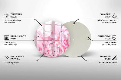 Posavaso de vidrio para velas funerarias Peonías delicadas