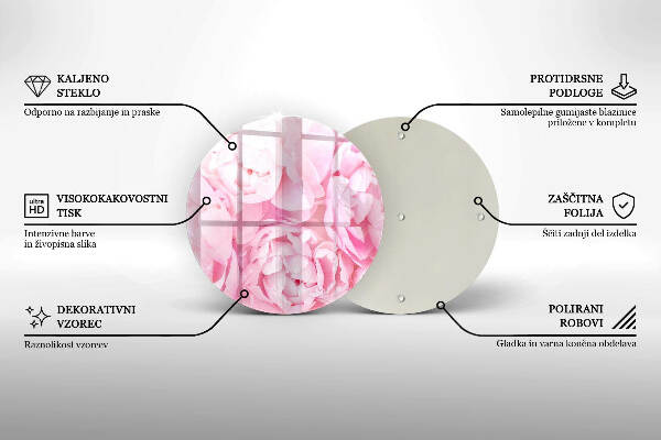 Posavaso de vidrio para velas funerarias Peonías delicadas