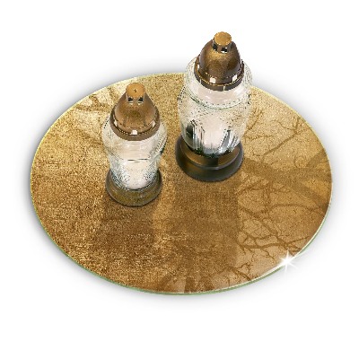 Posavaso de vidrio para velas Fondo de textura dorada