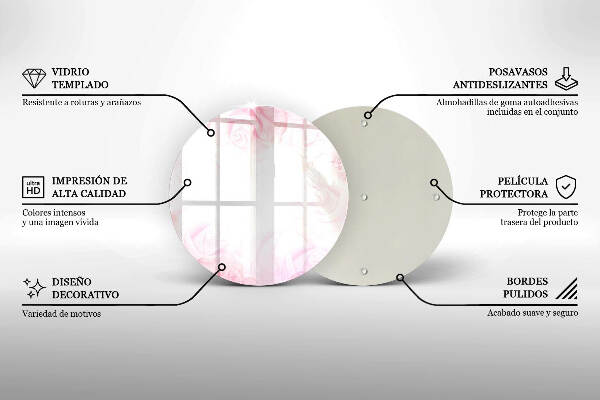 Posavaso de vidrio para velas funerarias Fondo de rosas delicadas