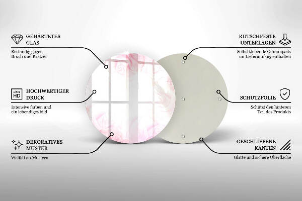 Posavaso de vidrio para velas funerarias Fondo de rosas delicadas