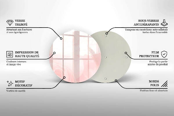 Posavaso de vidrio para velas Fondo de rosas pastel