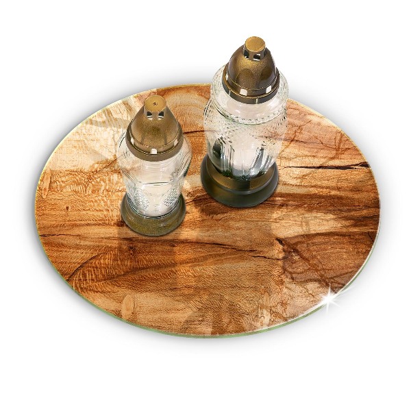 Posavaso de vidrio para velas funerarias Textura de tablero de madera