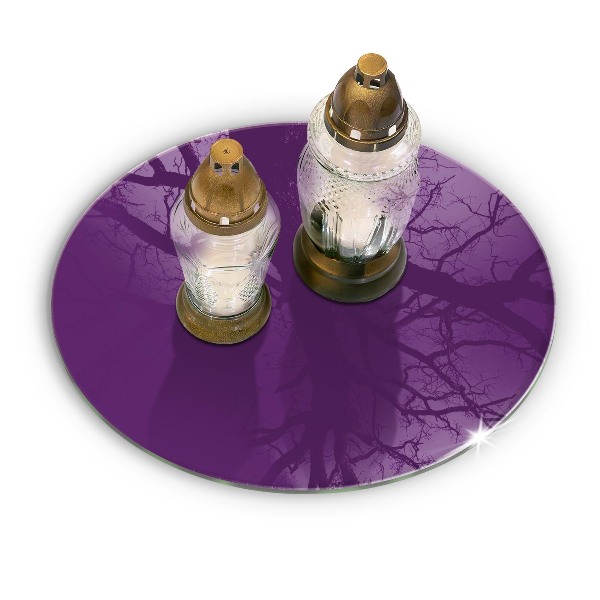 Posavaso de vidrio para velas Violeta