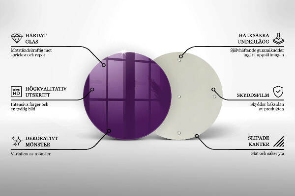 Posavaso de vidrio para velas Violeta