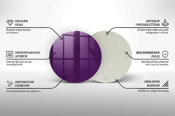 Posavaso de vidrio para velas Violeta