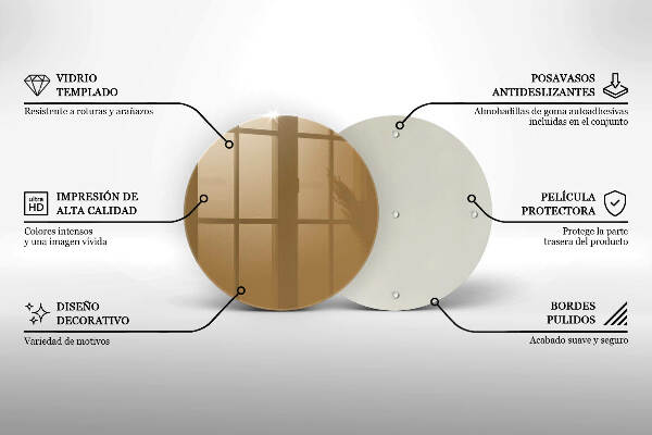 Posavaso de vidrio para velas Color beige