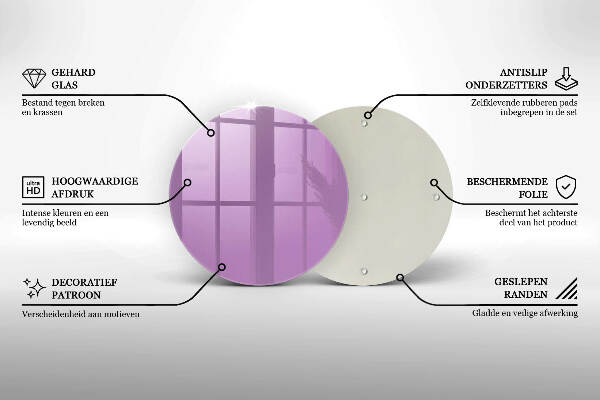 Posavaso de vidrio para velas funerarias Violeta