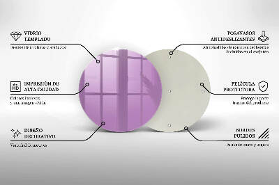 Posavaso de vidrio para velas funerarias Violeta