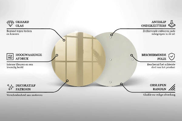 Posavaso de vidrio para velas Color beige