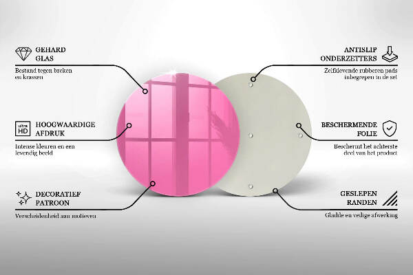 Posavaso de vidrio para velas Color rosa