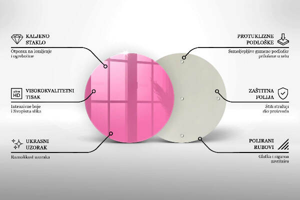 Posavaso de vidrio para velas Color rosa