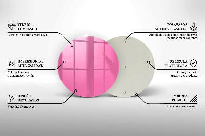 Posavaso de vidrio para velas Color rosa