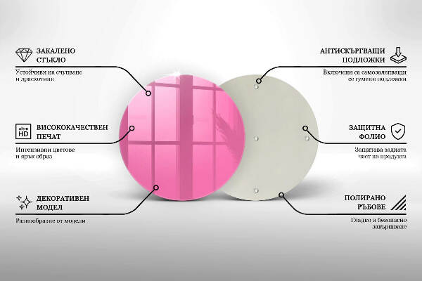 Posavaso de vidrio para velas Color rosa