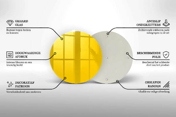 Posavaso de vidrio para velas funerarias Color amarillo