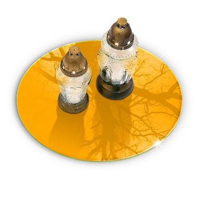 Posavaso de vidrio para velas Color amarillo oscuro