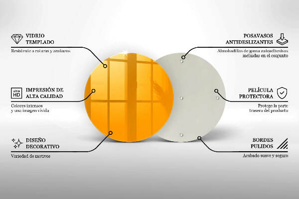 Posavaso de vidrio para velas Color amarillo oscuro