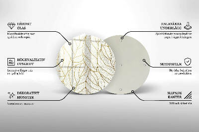 Posavaso de vidrio para velas funerarias Patrón de hoja de arte lineal