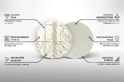 Posavaso de vidrio para velas funerarias Patrón de hoja de arte lineal