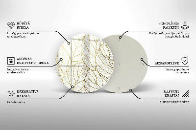 Posavaso de vidrio para velas funerarias Patrón de hoja de arte lineal